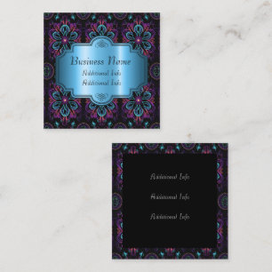 Vibrant Abstract Floral Square Business Card
