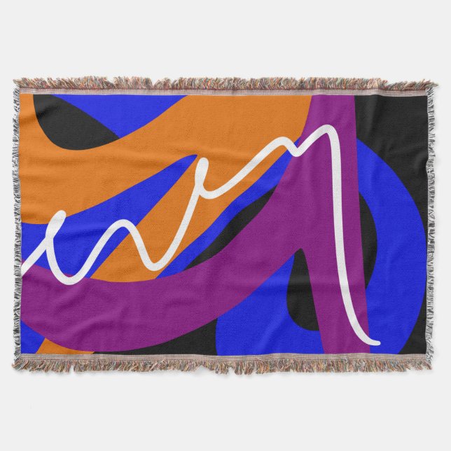 Vibrant Abstract Flow Throw Blanket (Front)