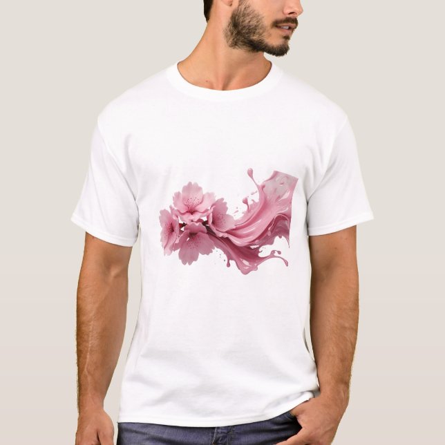 Vibrant ABSTRACT FLOWER Art Composition T-Shirt (Front)