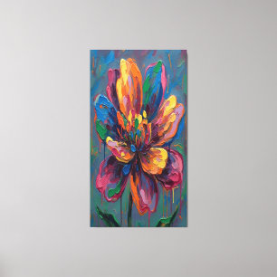 “Vibrant Abstract Flower Art Print” Canvas Print