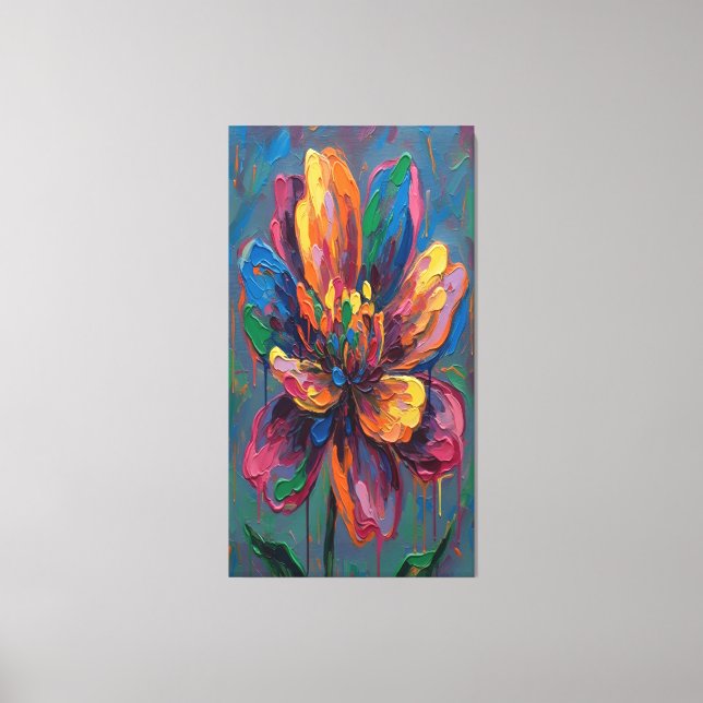 “Vibrant Abstract Flower Art Print” Canvas Print (Front)