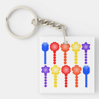 Vibrant Abstract Flower Pattern Keychain