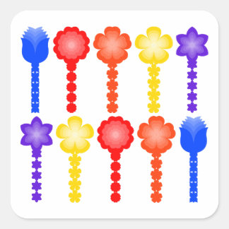 Vibrant Abstract Flower Pattern Sticker
