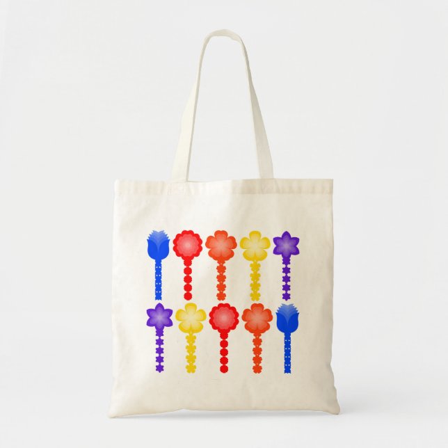 Vibrant Abstract Flower Pattern Tote Bag (Front)