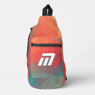 Vibrant Abstract Geometric Custom Monogram Sling Bag