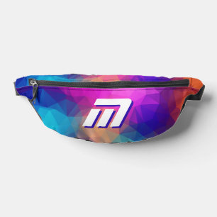 Vibrant Abstract Geometric Custom Monogram Sporty Bum Bags