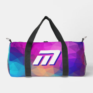 Vibrant Abstract Geometric Custom Monogram Sporty Duffle Bag