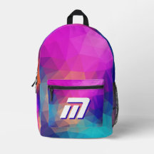 Vibrant Abstract Geometric Custom Monogram Sporty