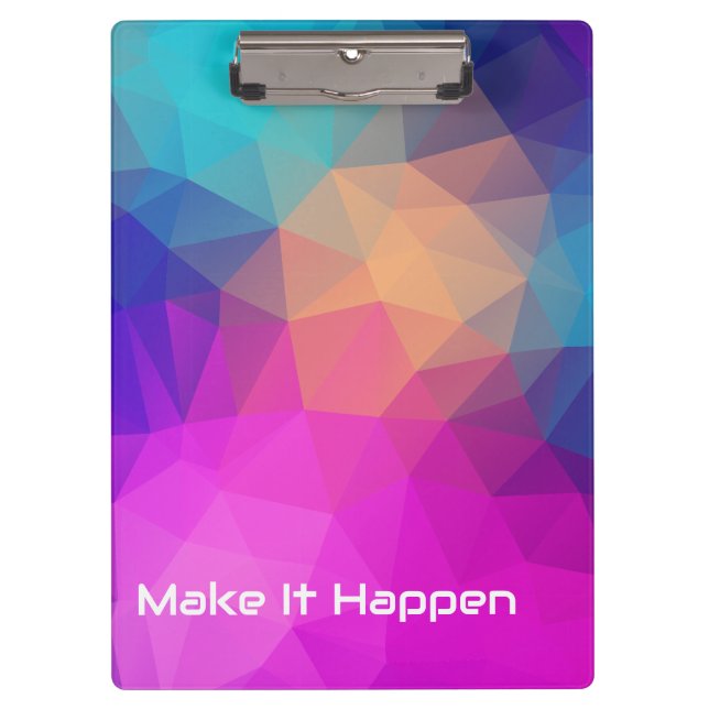 Vibrant Abstract Geometric Custom Quote Profession Clipboard (Front)