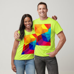 Vibrant Abstract Geometric Flow Design T-Shirt