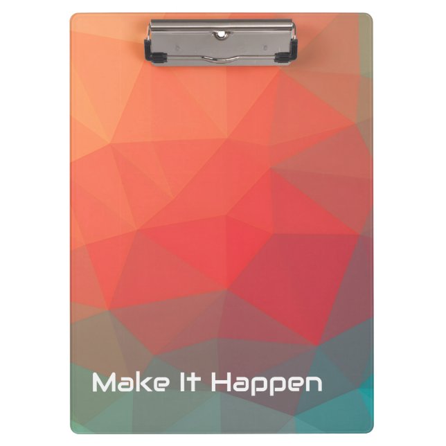 Vibrant Abstract Geometric Personalizable Monogram Clipboard (Front)