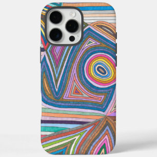 Vibrant Abstract Geometric Striped Pattern iPhone 16 Pro Max Case