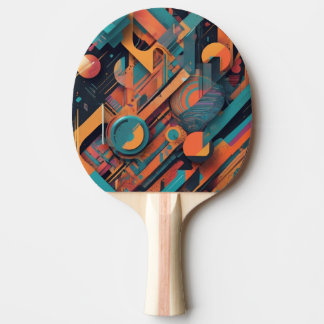Vibrant Abstract Geometry – Bold Graphic Art with Ping Pong Paddle