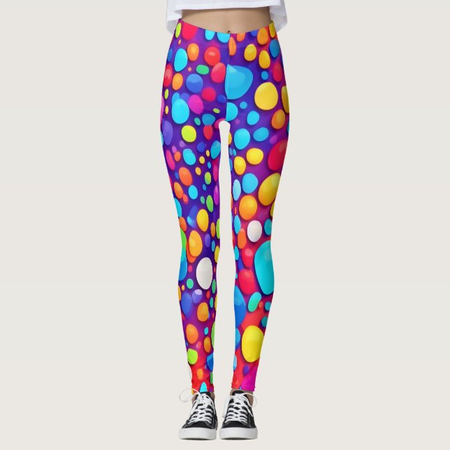 Vibrant Abstract Kaleidoscope Leggings (Front)
