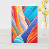 Vibrant Abstract Landscape of Grand Canyon Card (Yellow Flower)