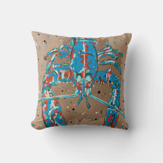 Vibrant Abstract Lobster Cushion