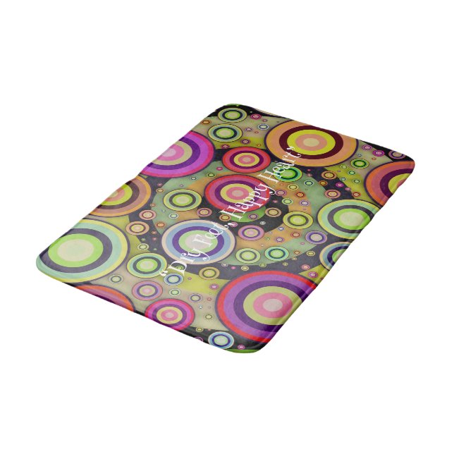 Vibrant Abstract Memory Foam Bath Mat (Angled)