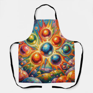 Vibrant Abstract Orbs Radiant Fluid  Apron