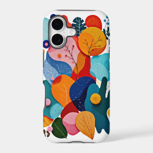 Vibrant Abstract Organic Shapes Boho Floral