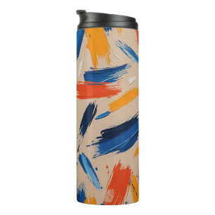 Vibrant Abstract Paint Brush Stroke Thermal Tumbler