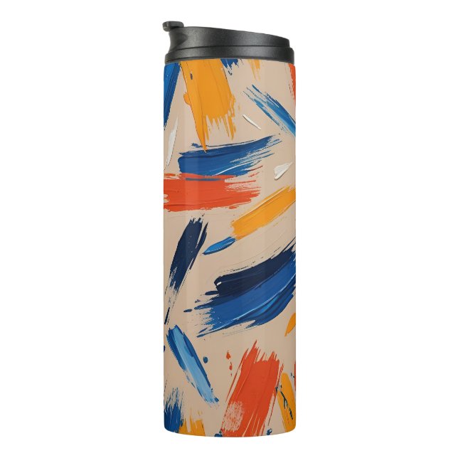 Vibrant Abstract Paint Brush Stroke Thermal Tumbler (Rotated Right)