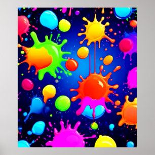 Vibrant Abstract Paint Explosion Poster
