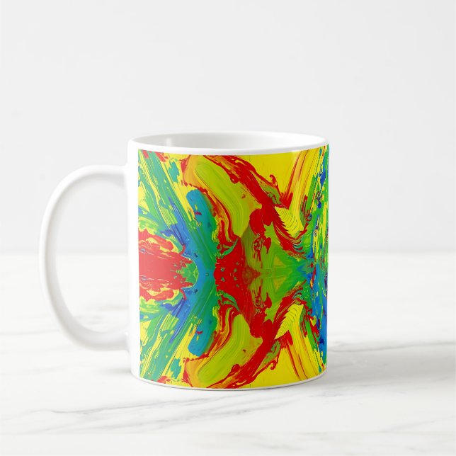 Vibrant Abstract Paint Splash Mug – Bold Artistic (Left)