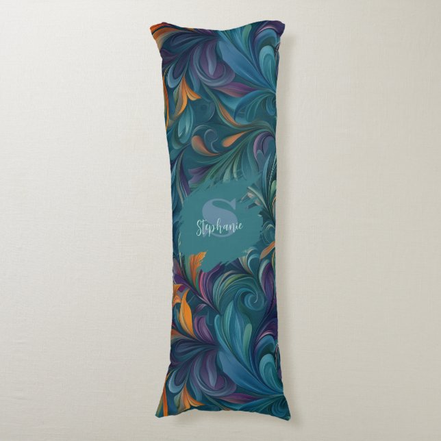 Vibrant Abstract Paisley-Inspired Pattern (2) Body Cushion (Front Vertical)