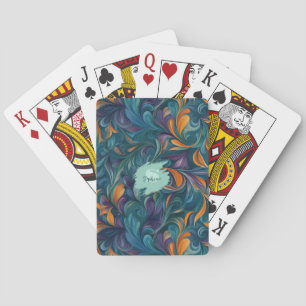 Vibrant Abstract Paisley-Inspired Pattern (2) Playing Cards