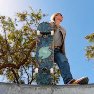 Vibrant Abstract Paisley-Inspired Pattern (2) Skateboard