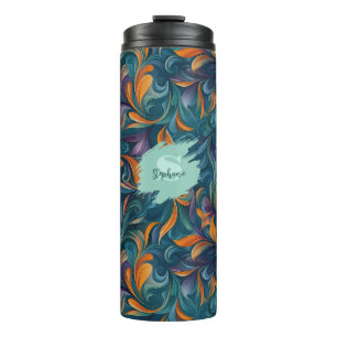 Vibrant Abstract Paisley-Inspired Pattern (2) Thermal Tumbler