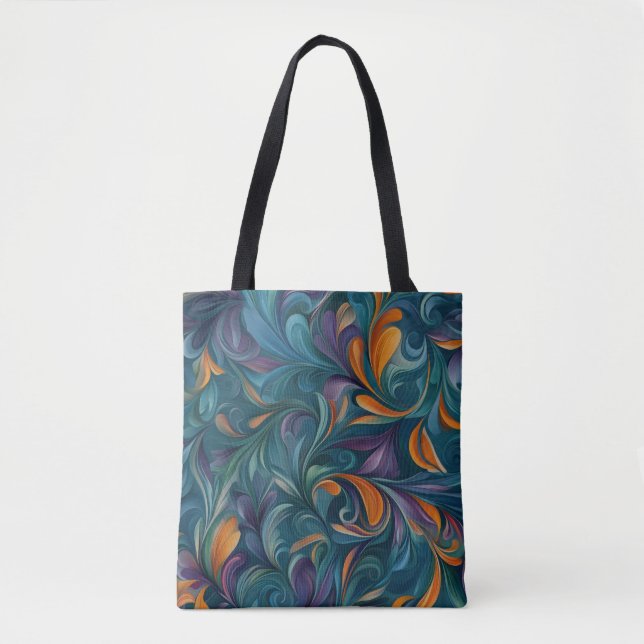 Vibrant Abstract Paisley-Inspired Pattern (2) Tote Bag (Front)