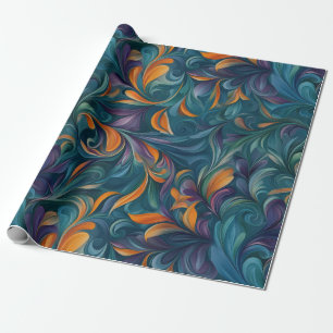 Vibrant Abstract Paisley-Inspired Pattern (2) Wrapping Paper