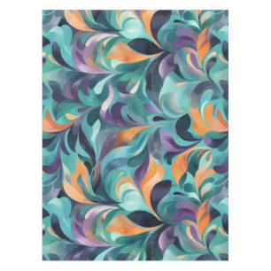 Vibrant Abstract Paisley-Inspired Pattern Tablecloth