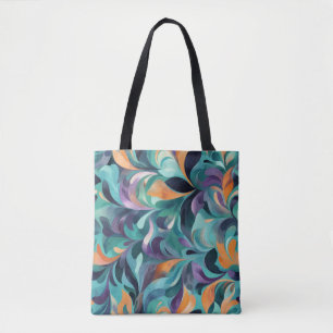 Vibrant Abstract Paisley-Inspired Pattern Tote Bag