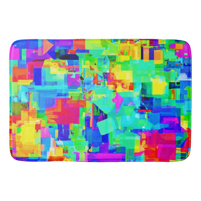 Vibrant Abstract Pattern Bath Mat (Front)