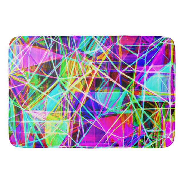 Vibrant Abstract Pattern Design Bath Mat (Front)