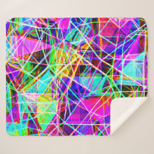 Vibrant Abstract Pattern Design Sherpa Blanket