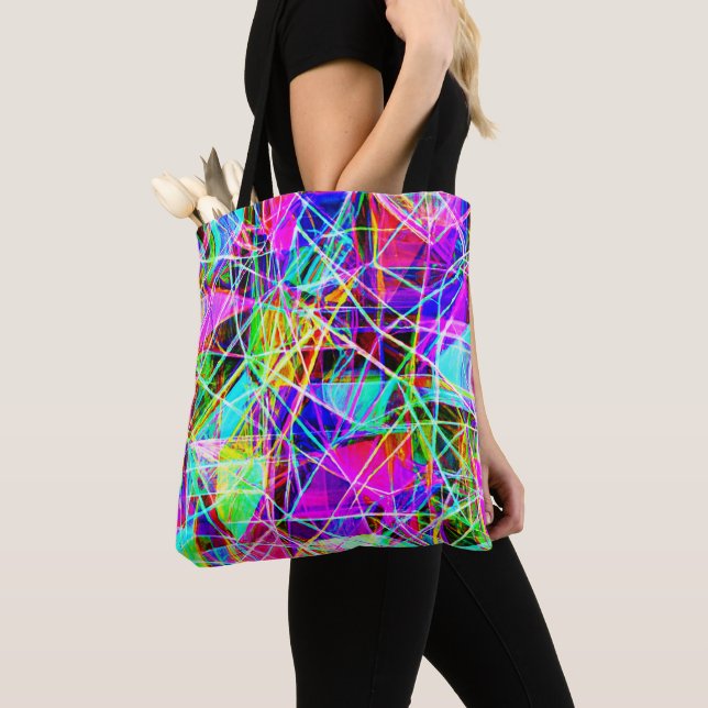 Vibrant Abstract Pattern Design Tote Bag (Close Up)
