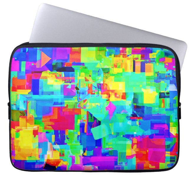 Vibrant Abstract Pattern Laptop Sleeve (Front)