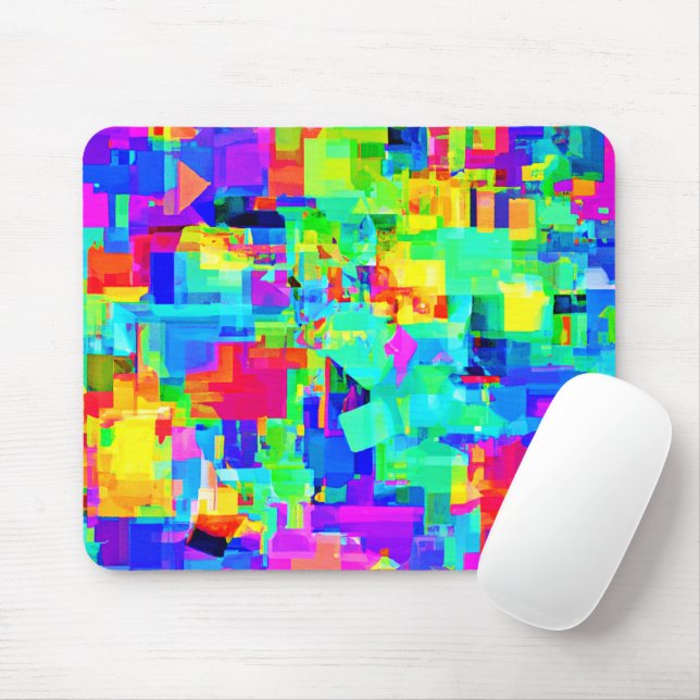 Vibrant Abstract Pattern Mouse Mat (With Mouse)
