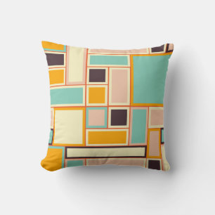 Vibrant abstract pattern with rectangles cushion