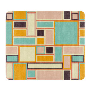 Vibrant abstract pattern with rectangles cutting board