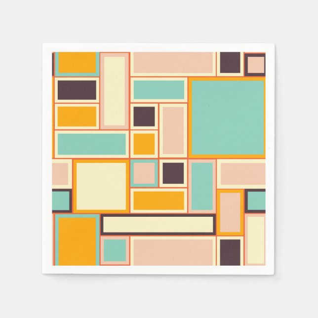 Vibrant abstract pattern with rectangles napkin (Front)