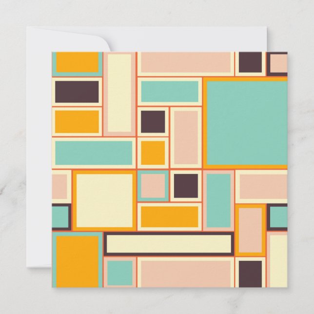 Vibrant abstract pattern with rectangles thank you card (Front)