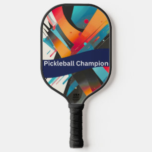 Vibrant Abstract Pickleball Champion Paddle