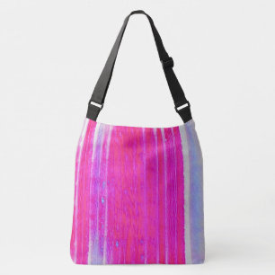 Vibrant Abstract Pink and Purple Stripes Art Crossbody Bag
