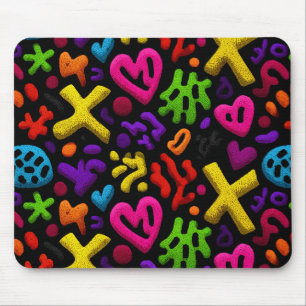 Vibrant Abstract Pop Art Seamless Pattern Mouse Mat