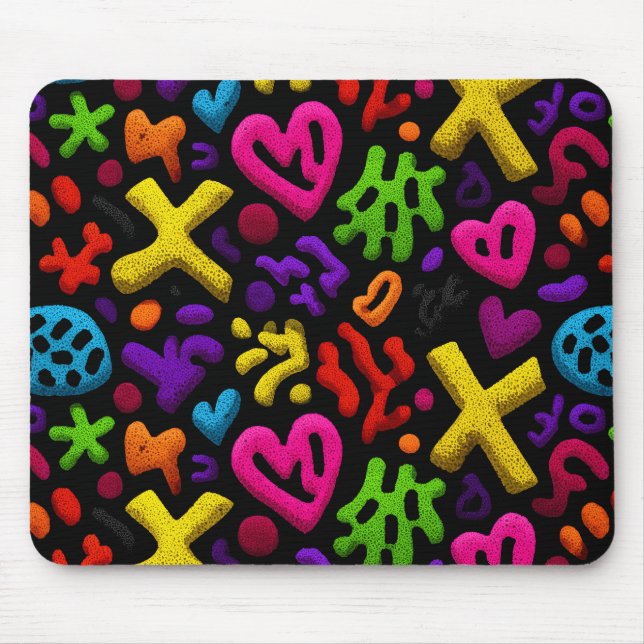 Vibrant Abstract Pop Art Seamless Pattern Mouse Mat (Front)