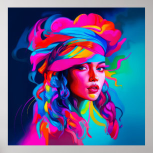 Vibrant Abstract Portrait Poster